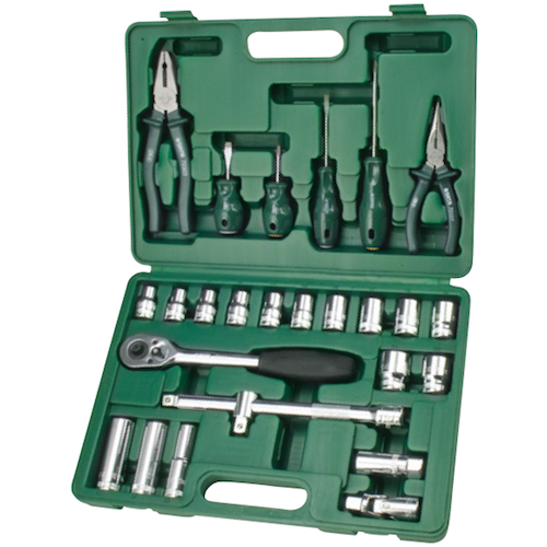 SATA 09501 Socket & Hand Tool Set 26pc, 1/2", 6kg, Metric,